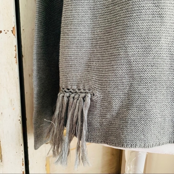 RAMY BROOK Gray Silena Crop Wool Sweater w/Fringe - Picture 9 of 12